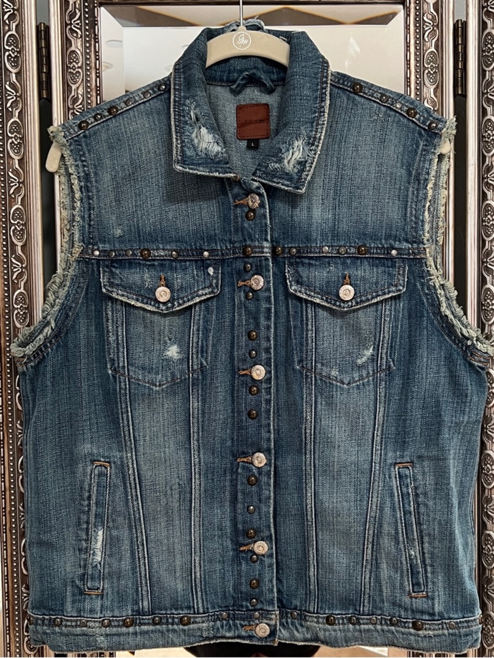 Joe's Jeans Collector's Edition Distressed Denim Vest - Sz L